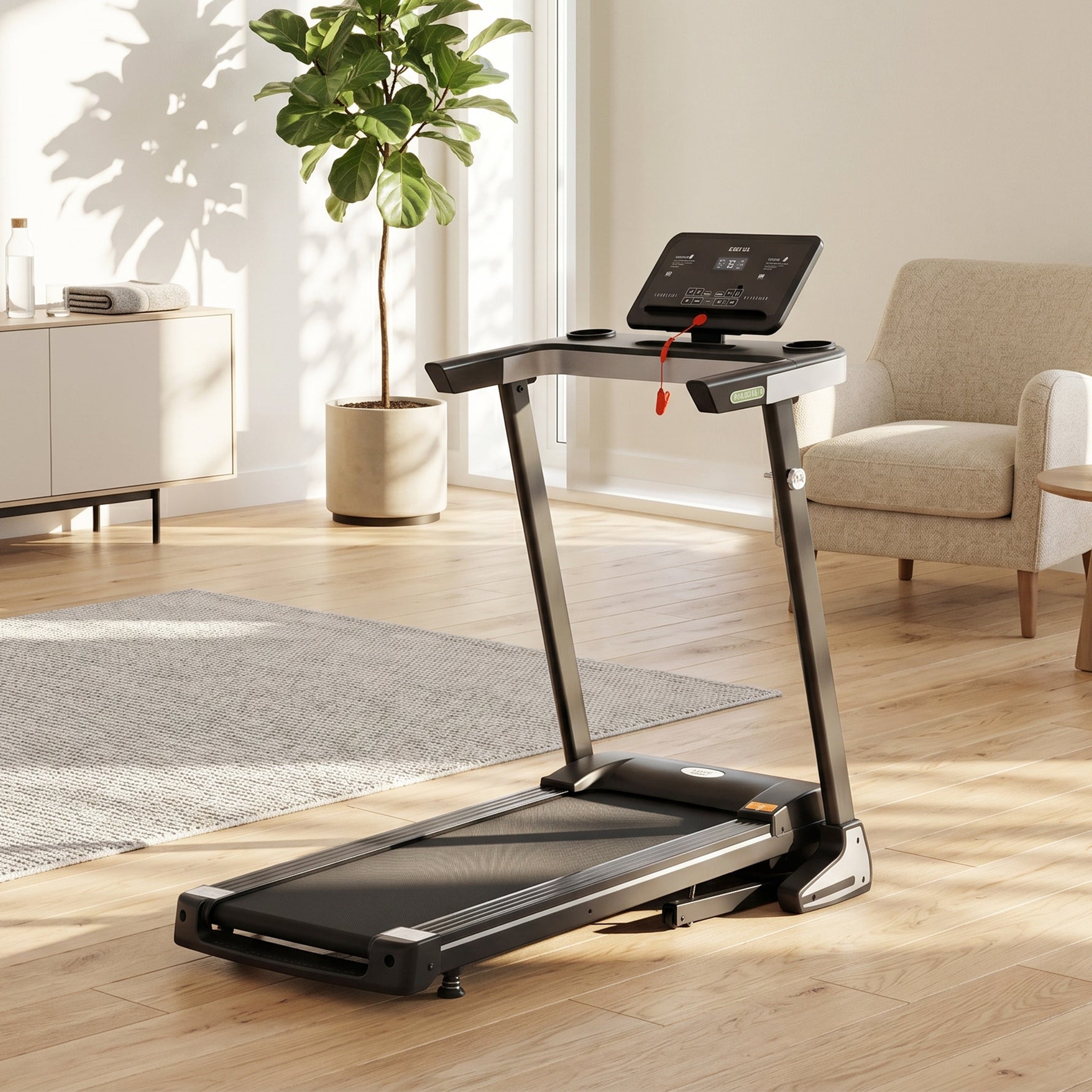 Tapis de Course Electrique Pliable - .fr x FFHandball - Tapis Roulant 1-12 Km/h 500 W écran LCD 12 programmes Noir