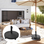 Base para sombrilla con peso neto de 22,7 kg en resina con 4 ruedas - dim. Φ52 x 41H cm - Negro