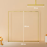 Goldener Metall-Hintergrundbogen für Hochzeiten, 2 m, Gartenbogen, Hochzeit, Blumen-Ballonbogen