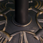 Pied de parasol rond base de lestage Ø 48 x 34H cm ciment HDPE motif fleurs de lys poids net 13 Kg noir doré