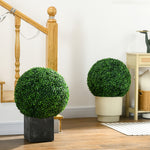 Lot de 2 boules de buis artificielles de 50 cm décoration pour intérieur ou extérieur vert