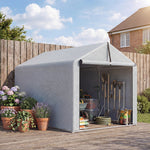 Abri de jardin tente de stockage imperméable abri moto porte enroulable, pour vélo moto 162 x 221,5 x 163 cm, gris clair