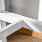 Table de bar table haute de cuisine mange-debout 120 x 40 x 100 cm châssis piètement acier, plateau aspect marbre blanc