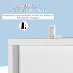 Armoire salle de bain haute, meuble de rangement colonne avec miroir, 2 portes, étagères réglables, 30x28x170cm, blanc