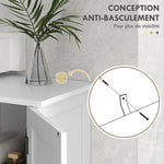 Meuble sous vasque lavabo salle de bain style classique placard 2 portes étagères réglables 90 x 30 x 60 cm blanc