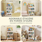 Bibliothèque pour enfant, rangement livre enfant 3 niveaux pour salle de jeux, chambre d'enfant, bois naturel