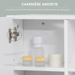 Armoire murale miroir de salle de bain avec portes et étagère réglable - dim. 54L x 15,2l x 55,3H cm blanc