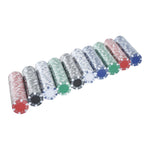 Mallette de Poker Coffret de Poker Complet avec 500 jetons 2 Jeux de Cartes + 5 dés Bouton Dealer 2 clés alu.