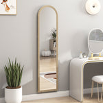 Miroir de sol arqué pleine longueur miroir sur pied cadre en effet imitation pierre pour salon chambre 40 x 160 cm beige