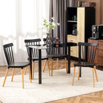 Lot de 4 chaises style scandinave dossier haut assise en polypropylène pieds en hêtre 48 x 52,5 x 83 cm noir