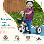 Tricycle enfants avec sonnette et panier selle réglable avec dossier - pour enfant de 2 à 5 ans rose