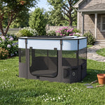 Parc enclos pliable pour chien chat petits animaux en tissu Oxford avec rangement 84 x 64 x 53 cm gris et noir