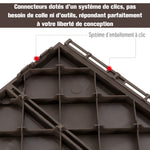 Caillebotis - Dalles terrasse - Lot de 9 - emboîtables, Installation très Simple - Petits Carreaux Composite Plastique Imitation Bois Chocolat