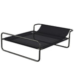 Lettino rialzato per cani e animali domestici con poggiatesta in tessuto microforato 106 x 81 x 33 cm nero