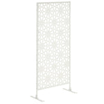 Panneau brise vue décoratif extérieur blanc à motif en métal - 92 x 45 x 198 cm