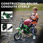 Moto cross électrique enfant moto électrique enfants moteur 350 W batterie 12V 8-16 km/h pneus gonflables 12'' vert