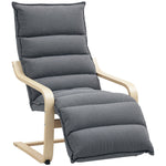 Fauteuil salon, fauteuil d'appoint rembourré en velours, repose-pieds réglable, structure en acier, 67x93x105cm, gris foncé