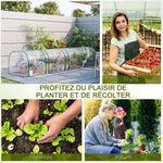 Mini Serre de Jardin Serre à tomates 4L x 1l x 0,80H m Acier PVC Anti-UV 4 fenêtres Zip enroulables Vert et Transparent