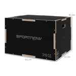 Box Jump pliométrie 3 en 1 boîte à saut musculation fitness pour box training en bois, 41/51/61 cm