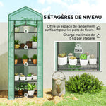 Serre de jardin balcon étagère serre 5 niveaux 0,69 x 0,49 x 1,93 m acier bâche amovible PE vert
