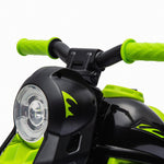 Moto électrique enfants 2-5 ans, 3 roues, 6 V, 3 km/h, avec fonction de bulles, effets lumineux et sonores, vert