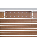 Cubrerradiador de diseño contemporáneo, longitud extensible 139-208,5 x 20,5 x 82,5 cm, MDF blanco