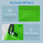 Balançoire nid d'oiseau Ronde avec Tente Amovible Ø 100 cm 4 Anneaux Inclus métal époxy Oxford Haute densité - Vert et Bleu