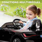 Voiture électrique pour enfants licence BMW I4 12V avec télécommande MP3 Musique Lumières et Ceinture 115x67x45 cm Noir