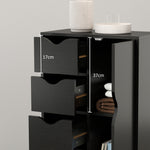 Aufbewahrungsmöbel Sideboard Kommode mit 1 Schranktür und 4 Schubladen, aus Holz, für Wohnzimmer, Küche, Flur, Esszimmer, Schwarz