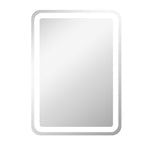 Miroir de salle de bain rectangulaire LED fonction anti-buée luminosité réglable fonction mémoire 70 x 50 cm argent