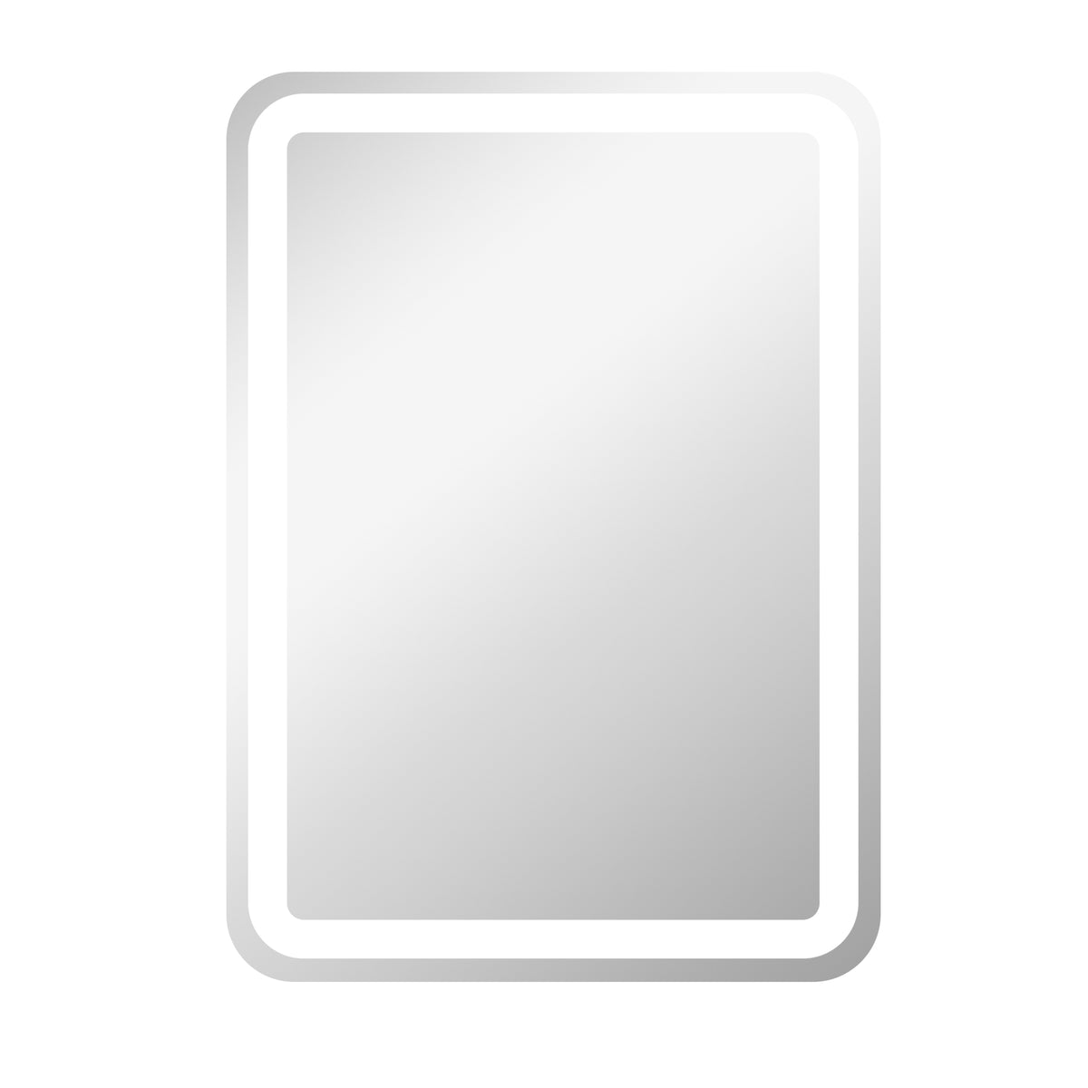 Miroir de salle de bain rectangulaire LED fonction anti-buée luminosité réglable fonction mémoire 70 x 50 cm argent