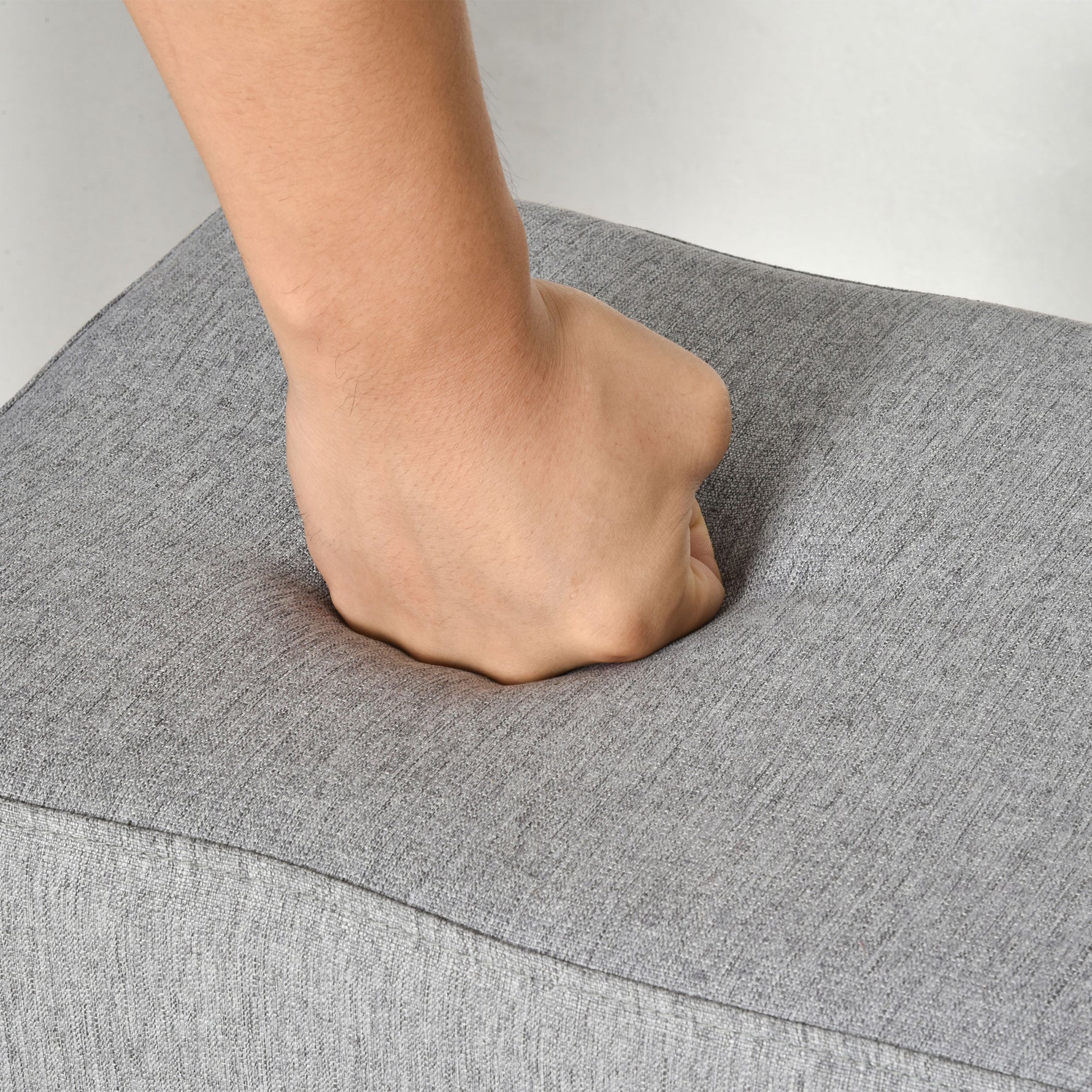 Lot de 2 poufs repose-pied tabouret bas en tissu de lin capacité de charge 150 Kg 40 x 30 x 24 cm gris