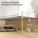 Buffet salon, meuble de rangement avec double porte cannelée, étagère réglable, pieds en acier, 80 x 39,1 x 76 cm, blanc