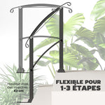 Rampe d'escalier 1 à 3 marches garde-corps pour escalier réglable 0-45° avec kit d'installation 71 x 8 x 148 cm noir