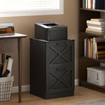 Cajonera de Oficina con 2 Cajones, Archivos Colgantes para Formatos Carta/A4, Estilo Rústico, 40x40x71cm, Negro