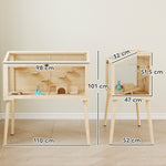 Cage hamster habitats pour rongeur bois toit ouvrable 7 plateformes 2 balançoires 110x52x101cm effet bois naturel