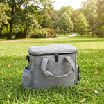 Sac de Transport pour Chien avec Poches, 2 Sacs à Nourriture, Bol Pliable, Séparateur Réglable, 38x17x35cm, Gris Clair