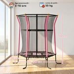 Trampoline pour enfant 1,22 x 1,11 x 1,9 m filet de sécurité porte zippée 6 poteaux rembourrés inclus rose noir