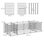 Lot de 2 enclos parc modulable pour petits animaux lapins rongeurs chiots 36 panneaux en fil d'acier 4 portes noir
