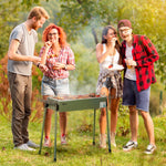 Barbecue au charbon de bois avec 2 grilles portable BBQ Grill sur Pieds amovibles2 paniers latéraux, 94L x 39l x 70H cm