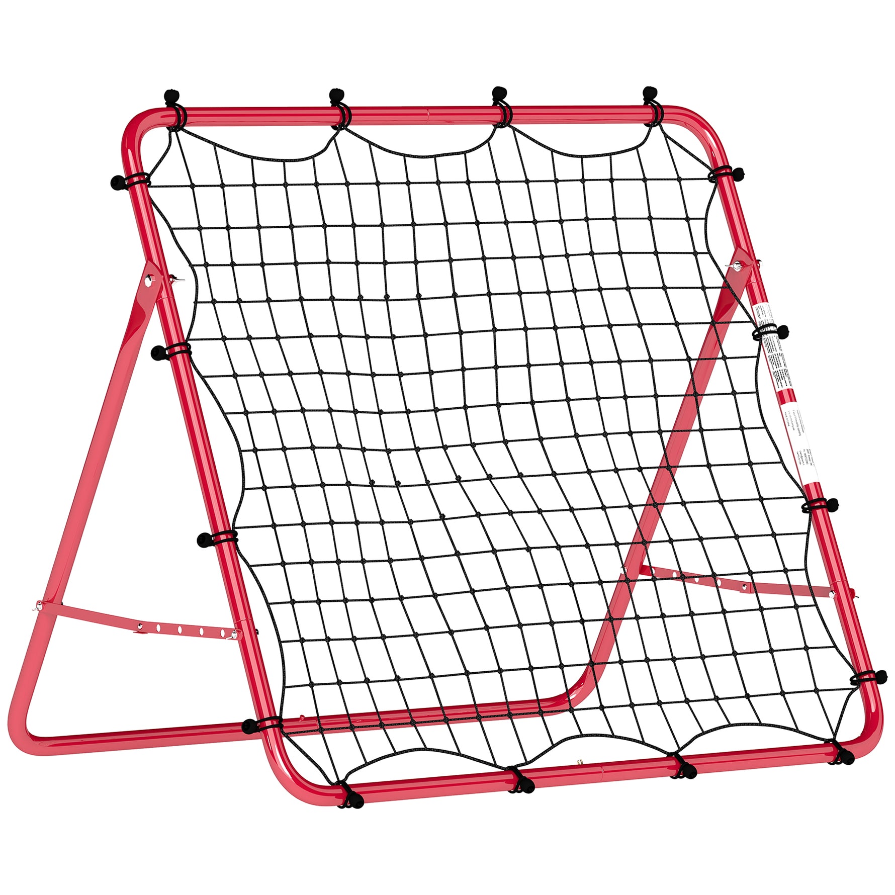 Filet de Rebond Football Portable, 5 Angles Réglables en Acier et Nylon à Double Couche, 103x72x89cm, Rouge