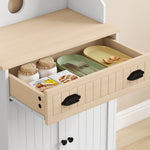 Kitchen microwave cabinet with open space, 1 drawer and 2-door cupboard, 61 x 35 x 125.4 cm, oak