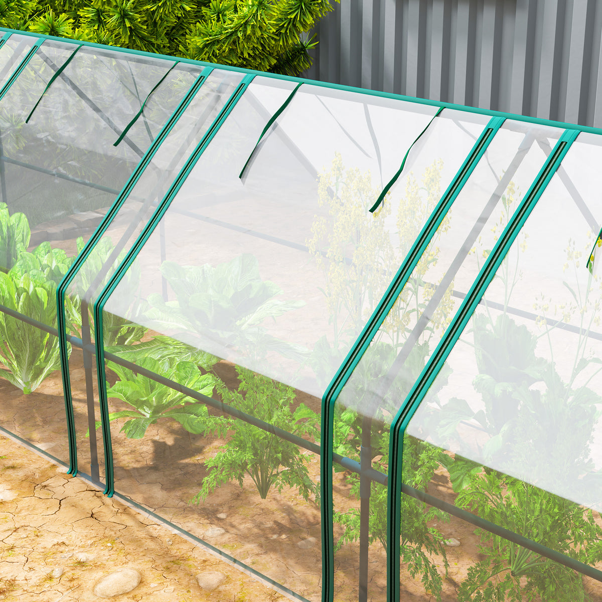 Mini Serre de Jardin mini serre tunnel 4 fenêtres avec Zip enroulables Acier PE 140 g/m² Anti-UV 360x90x90cm Transparent