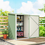 Abri de Jardin en Métal 1m², Tôle Ondulée, Toit Incliné, Porte Verrouillable, 100x103x160cm, Vert Clair