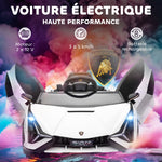 Elektroauto für Kinder Sportwagen Lamborghini Sian 12 V – V. max. 5 km/h mit 2,4-GHz-Fernbedienung Sound- + Lichteffekte Weiß