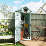 Armoire de jardin extérieur abri de jardin en bois abri pour outils 3 étagères 2 Portes loquets Toit Pente bitumé 77L x 54l x 179H cm Sapin traité Bleu