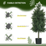 Lot de 2 plantes artificielles Cèdre avec pot, hauteur 90 cm, Conifère, 38L x 12,5l x 90H cm