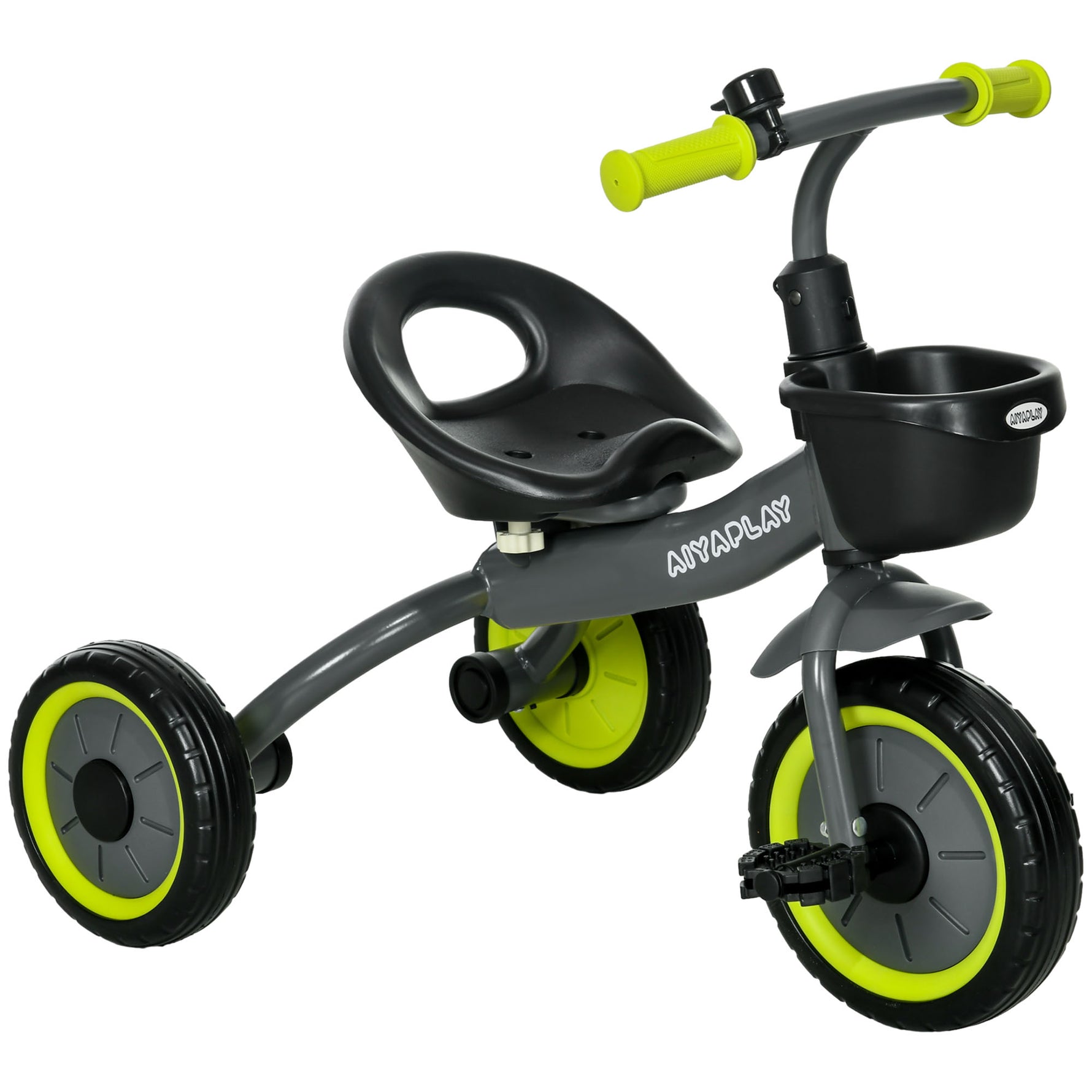 Tricycle enfants avec sonnette et panier selle réglable avec dossier - pour enfant de 2 à 5 ans noir