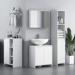 Meuble sous vasque 2 portes avec étagère réglable armoire de rangement pour lavabo 60l x 30P x 60H cm blanc