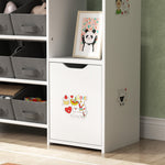 Meuble rangement enfant étagère de rangement pour jouets enfants avec 9 tiroirs en tissu et placard, blanc